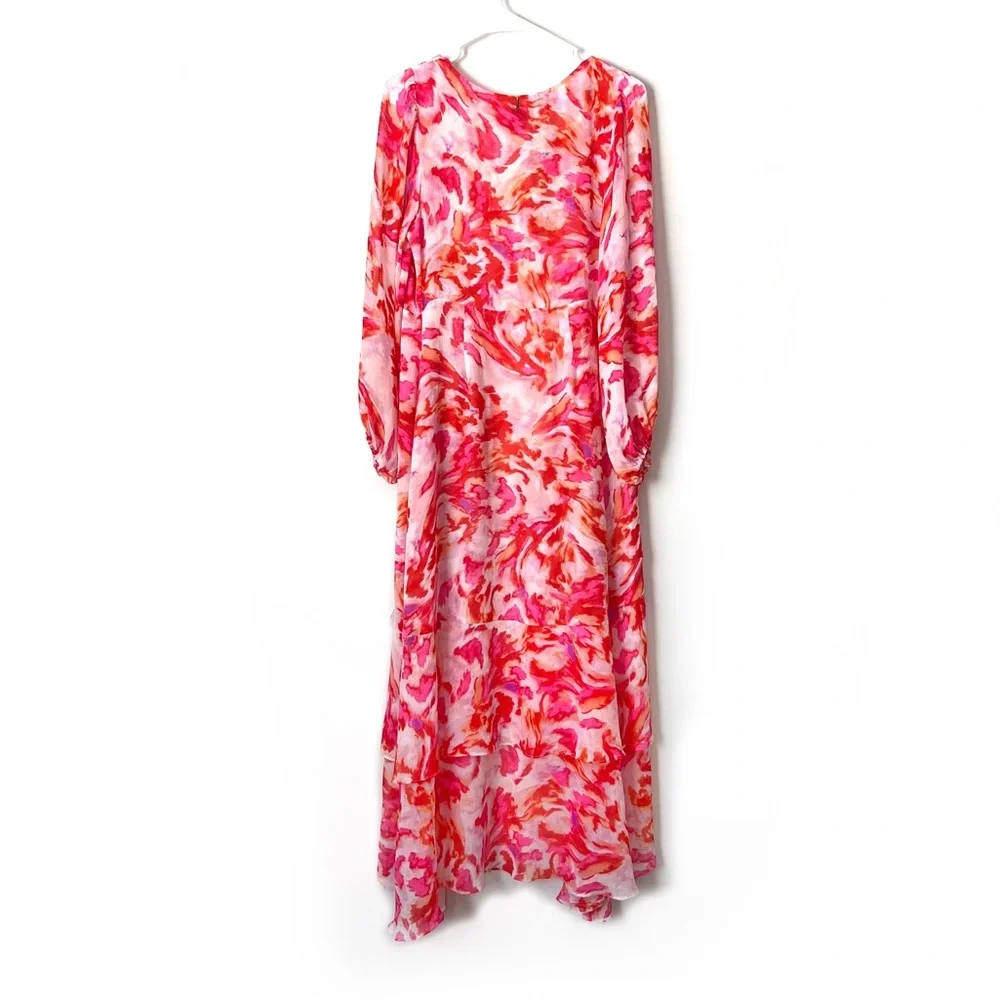 MISA LA Rose Talitha Layering Sheer Print Duster Maldive Marble Sz S - Picture 4 of 7